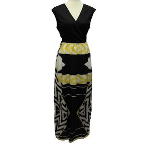 Ellen Tracy Women Maxi Dress 10 Long Sleeveless Belted Wrap Cross-Over